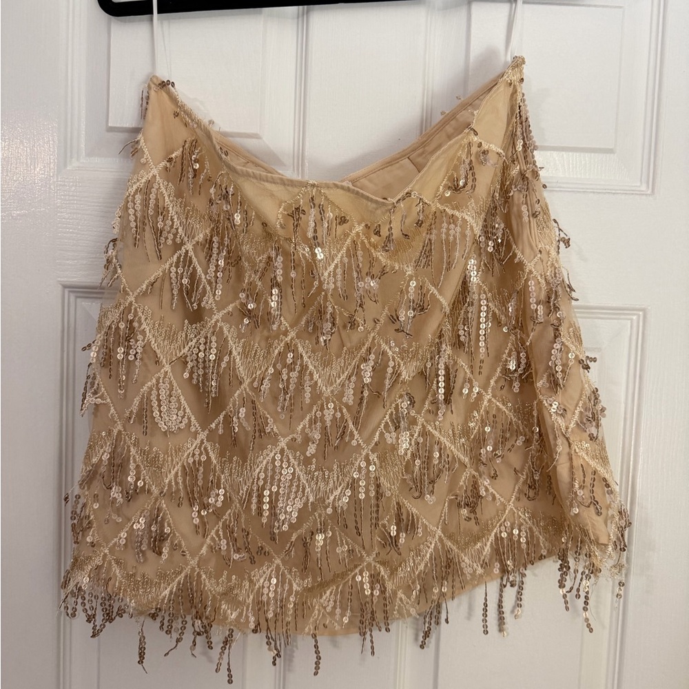 Showpo Gold Sequin Mini Skirt